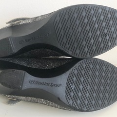 【中古品】Hawkins Sport ホーキンスポーツ ウエッジソールパンプス レディース 24cm シルバー ラメ 靴の画像