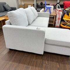 札幌 東区 ニトリ カウチソファベッド ノワール2 GY/グレー 三人掛け 収納付き セミダブル 布 カウチ左右組み換え可能 Ｓ型スプリングの画像