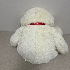 特大くまのぬいぐるみ ホワイト リボン付きの画像