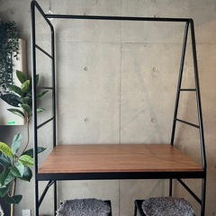 【美品】IKEA HÅVERUD ホーヴェルード はしご収納付きテーブル の画像