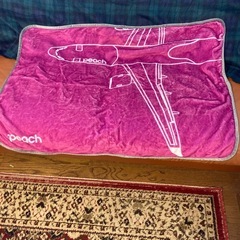 大型枕(抱き枕、ティンカーベル)、とクッション及び膝掛け簡単ブランケットの画像