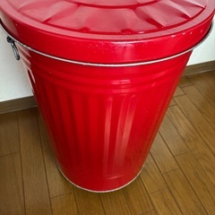 OBAKETSU オバケツ 42L キャスター付 レッド ゴミ箱 レトロの画像