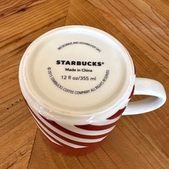 スターバックス 赤 ストライプ マグカップの画像