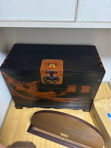 ●和モダン 象嵌細工 整理箪笥 バンダジ風デザイン 衣装箪笥/引出し収納/和箪笥/時代箪笥/チェスト/タンス/黒檀・紫檀・花梨など