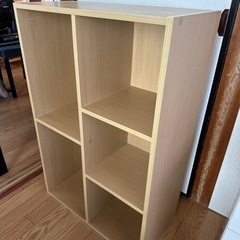 【ベージュ木目調】カラーボックス 横60×縦30×高さ90cm／杉並区引き取り限定の画像