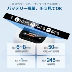 未使用 ワイヤレスイヤホン bluetooth 液晶 タッチパネル 自動ペアリング Bluetooth6 防水 多彩な機能搭載の画像