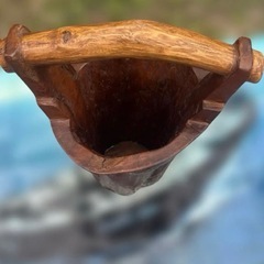 天然木製　木製　古民具　置き物　傘立ての画像