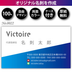 名刺印刷 100枚 両面 フルカラー 紙ケース付 No.0…