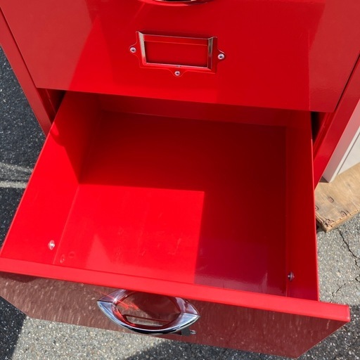 ?4段スチールキャビネット　potarico ポタリコ　赤　RED 書類収納　小物入れ　アメリカン　デザイン家具　モダン　海外風　アン