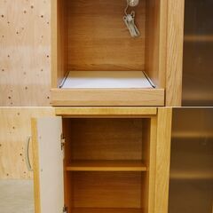 ≪yt2052ジ限≫ 美品 ニトリ キッチンカウンター/食器棚 コパン 幅100cm レンジ台/キッチンボード/シンプル/一人暮らし/中古家具/宮城県仙台市 70926-01の画像