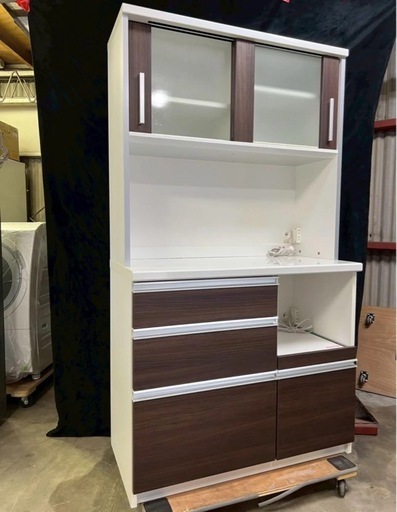 【成約済み】創愛ファニチュア ティーノ100 食器棚 レンジボードW99