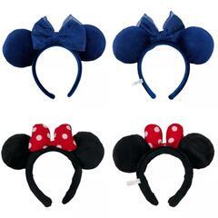 186001 現状品 Disney ディズニー カチューシャ まとめ売り 4点セット 青色 ブルー ミニー  リボン [0000000001527]の画像