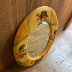 アンティーク調　鏡　鳥柄の画像