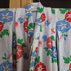子供浴衣★リップル地朝顔柄★size１３０の画像