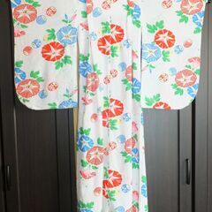 子供浴衣★リップル地朝顔柄★size１３０の画像