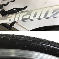 A-160△ y 岐阜発/ air-on/ クロスバイク/ 3×7段変速/ 自転車/ 700×28c/ ジャンク/ Rホイール変形あり/ギヤ割れあり/ 現状品/ R7.4/6 △の画像