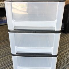☆【決まりました】三段収納ボックス 衣装ケース プラスチック 中古（NF251002)Zi-2245の画像