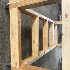 作業台木製DIY4輪ブレーキ付き幅85センチ長さ190センチの画像