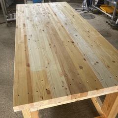 作業台木製DIY4輪ブレーキ付き幅85センチ長さ190センチの画像