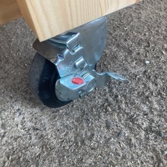 作業台木製DIY4輪ブレーキ付き幅85センチ長さ190センチの画像