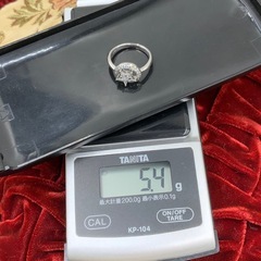 pt900 ダイヤモンドリング　5.4g スターデザイン　約10.5号　0.33ctの画像