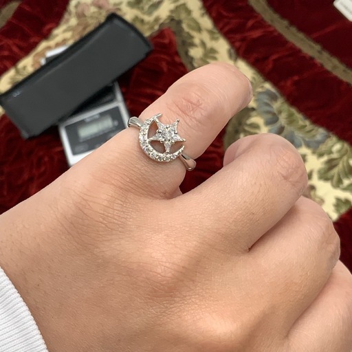 pt900 ダイヤモンドリング　5.4g スターデザイン　約10.5号　0.33ct