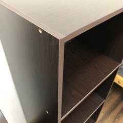 売約済【撮影サンプル品】カラーボックス　カラー:ブラウン　濃い茶色系木目調の画像