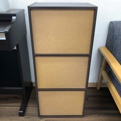 売約済【撮影サンプル品】カラーボックス　カラー:ブラウン　濃い茶色系木目調の画像