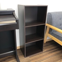 売約済【撮影サンプル品】カラーボックス　カラー:ブラウン　濃い茶色系木目調の画像