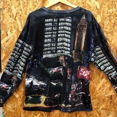 ジャングル割引有★【ジャングルジャングル岸和田店】Supreme Skyline Sequin NIGHT 長袖Tシャツ メンズ Lサイズ ブラック系  南大阪 岸和田市 貝塚市 泉佐野市 和泉市 忠岡町 熊取町の画像