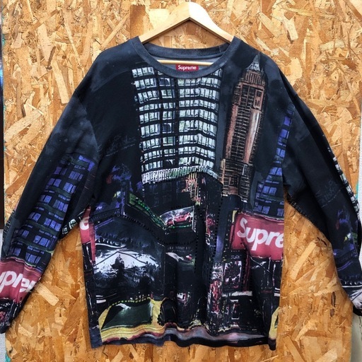 ジモティ割引有★【ジャングルジャングル岸和田店】Supreme Skyline Sequin NIGHT 長袖Tシャツ メンズ Lサイズ ブラック系  南大阪 岸和田市 貝塚市 泉佐野市 和泉市 忠岡町 熊取町
