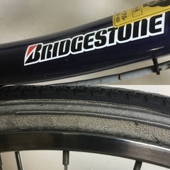 A-165△ y 岐阜発/ ブリジストン/ 24インチ/ 自転車/ ママチャリ/ 変速なし/ タイヤひび割れあり/ 走行確認/ 現状品/ R7.7/19 △の画像