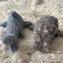 【差し上げます】ぬいぐるみ2点セット サメ あざらしの画像