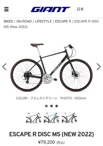 GIANT ESCAPE R DISC MS フォレストグリーン