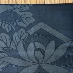 帯☆夏帯☆名古屋帯☆正絹☆黒☆喪服用☆花・葉 紋様☆上品な大きめの紋様☆の画像