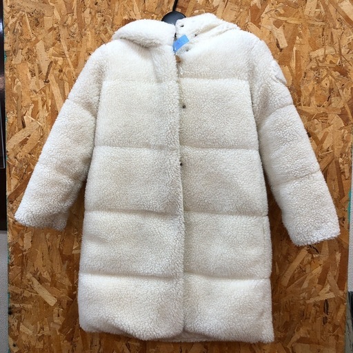 ジモティ割引有★【ジャングルジャングル岸和田店】MONCLER テディコート キッズ 130cm リバーシブル ホワイト ボア 南大阪