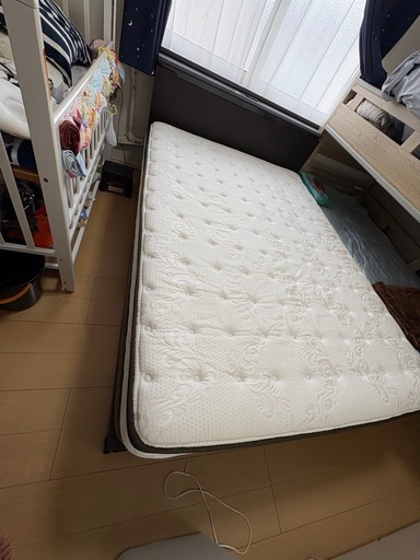 【受取者決まりました！】ニトリ ダブルベッドフレーム N-sleepマットレス