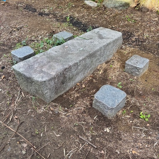 石のベンチセット