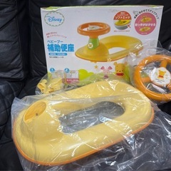 美品　ベビープー　補助便座　ハンドル付き　プーさん　ディズニー　リッチェル　トイトレの画像