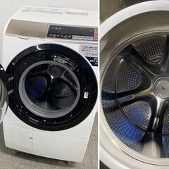 HITACHI/日立 ドラム式洗濯乾燥機 BD-SV110BL 洗濯11kg/乾燥6kg 左開き ビッグドラム 風アイロン 2018年製 中古家電 店頭引取歓迎 R10125の画像