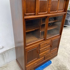 
茶 箪笥 欅 ケヤキ 水屋 茶棚 食器棚 和家具 収納家具 飾り棚の画像