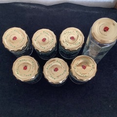 瀬戸内ジャムガーデン　ガラス製空き瓶　空瓶　7個　てんとう虫の画像