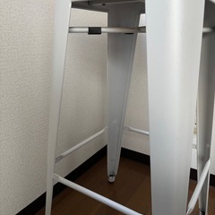 カフェチェア　ハイチェア　ウッド　ホワイトの画像
