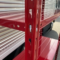 スチールラック　メタルラック　赤　レッド　アメリカン　収納棚　収納家具　四段　4段【120.5×45高180】の画像
