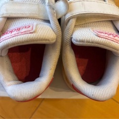 adidas アディダス ベビーシューズ 白 ピンク　14cmの画像