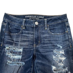 【アメリカンイーグル】希少！8shortJEGGING ジェギングダメージデニムの画像