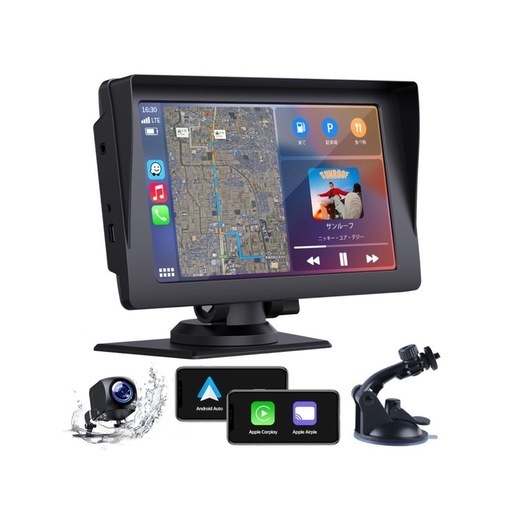 【新品未使用】LAMTTO タッチスクリーン 7インチ ディスプレイオーディオ ワイヤレスカープレイ