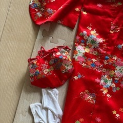 七五三　着物セット　3歳女の子　753 着物　被布セット　巾着付き 女の子 753特集 着物 お祝いの画像