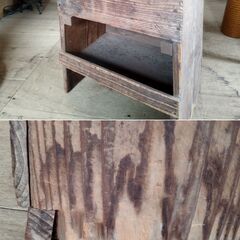 木製 古い踏み台 飾り台 オブジェ ディスプレイ 古民具 古道具 踏台 レトロ　/TJ-2595 2F南の画像
