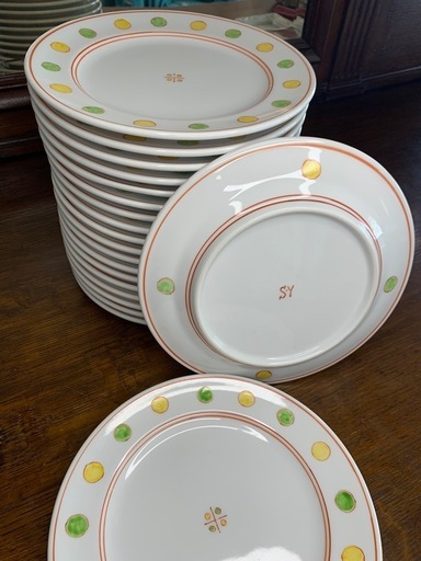 21cm 手描き絵付けオリジナルプレート 20枚